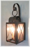6x9 (exterior) open base banded copper-brass-pewter-lanterns